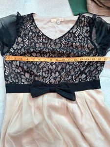 Elegant Lace &amp; Tulle Midi Dress