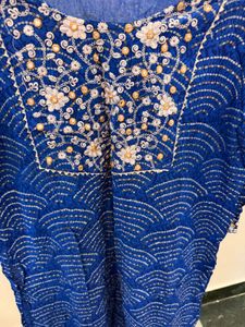 Vibrant Blue Bandhani Print Kurta