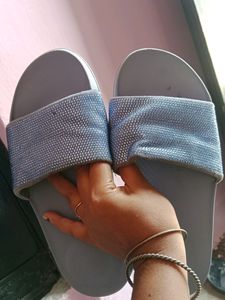 FITFLOP Women's Blue Slides/Flats