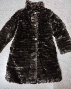Brown Faux Long Fur Coat