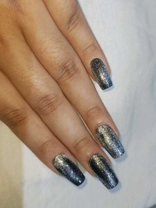 Black Cat-Eye Press-On Nails