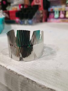 Unique Textured Silver Cuff Bracelet