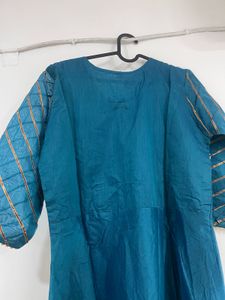 Elegant Teal Embroidered Kurta - Unused