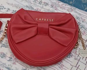 Caprese Red Heart Bow Crossbody Bag