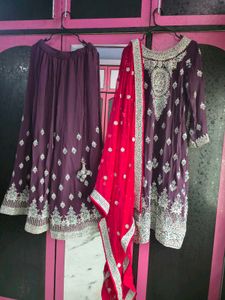 heavy kundan work pallazo suit set