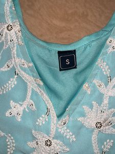 Elegant Blue Embroidered tunic