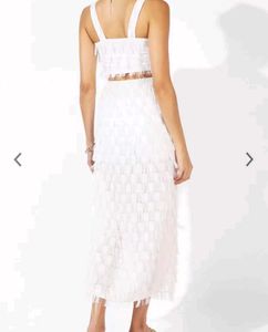 White Fringe Two-Piece Set