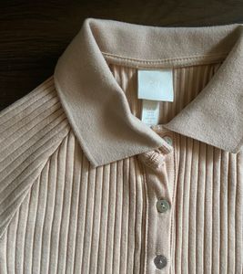 H&amp;M Fitted Ribbed Polo Shirt