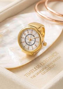 Elegant Dual-Time Ring Watch Set
