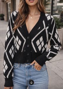 Stylish Black & White Cardigan