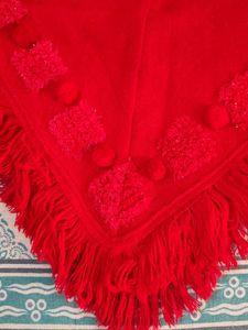 Red Wool Poncho