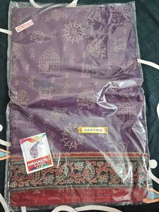Beautiful Purple Saree with Warli Art