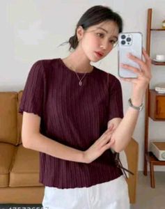 purple Ribbed Top