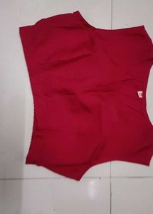 Elegant Red Sleeveless Blouse