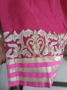 Hot Pink Embroidered Bridal Suit