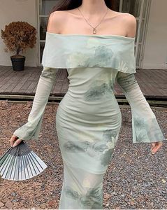Off-Shoulder Floral Print Maxi Dress