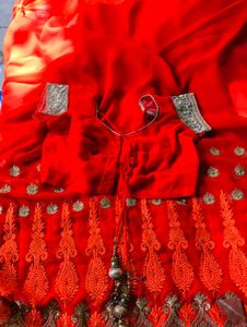 Orange Embroidered Saree