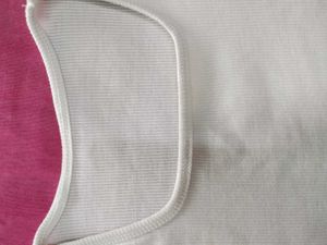 White Ribbed Square Neck Top