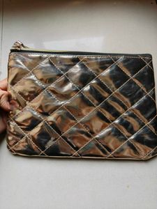 Chic Quilted Metallic Pouch