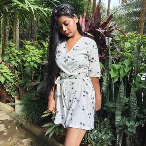 White Floral Jumpsuit..M Size
