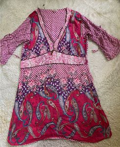 Boho Paisley Print Mini Dress