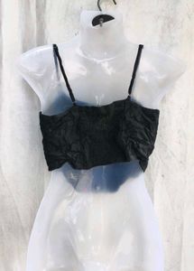 Black Corset Style Crop Top