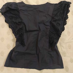 Chic Black Eyelet Top