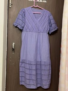 Beanded pure cotton Lavender Dress for L and xl