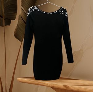 Black Pearl Embellished Dress