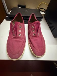 Maroon Canvas Sneakers flying machine