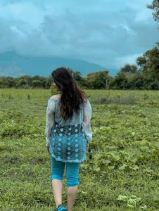 Net Sky Blue Top And Capri