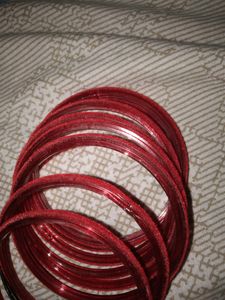 💖❤Velvet Glass Bangles Red Colour
