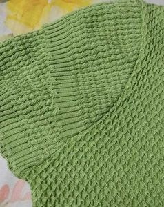 Vibrant Green Textured Knit Top