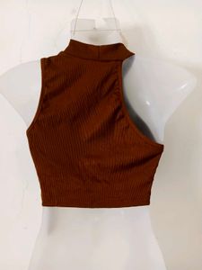 Ribbed Mock Neck Crop Top