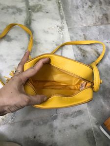 mustard Faux Leather Crossbody Bag