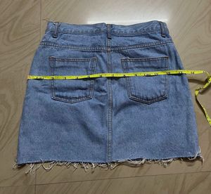 Light Wash Denim Mini Skirt