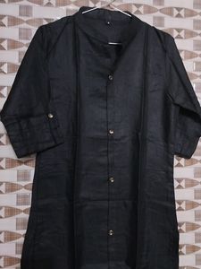 Black Linen Tunic Dress