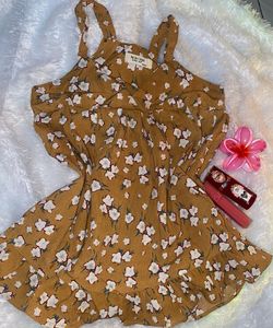 Cute Floral Print Mini Dress