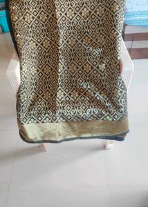 black and golden combination saree