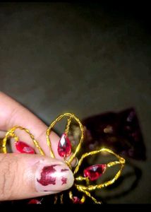 Handmade Wire &amp; Gemstone arm cuff and earings
