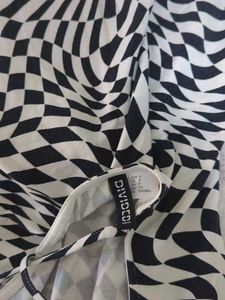 worn only once - Checkered Halter Neck Mini Dress