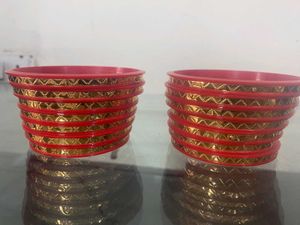 Red &amp; Gold Bangle Set rajputi dhalu se