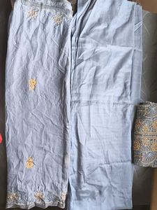 SEMI STITCHED EMBROIDERY AND STONE DRESS
