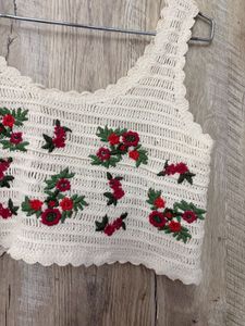 Crochet Floral Crop Top