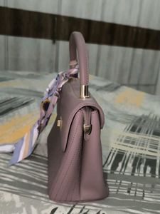 Stylish Top Handle Handbag with Scarf Accent