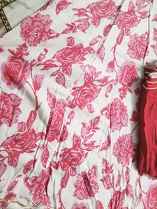 Pink Floral Kurta Set