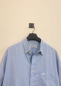 Light Blue Burberry Button-Down Shirt