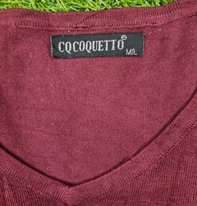Imported Burgundy Sweater Dress