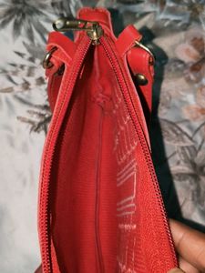 Stylish Red Shoulder Bag &amp; Wallet