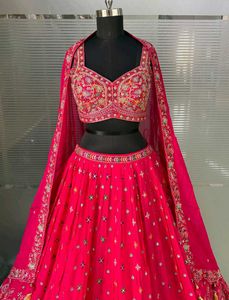 Stunning Pink Embroidered Lehenga Choli